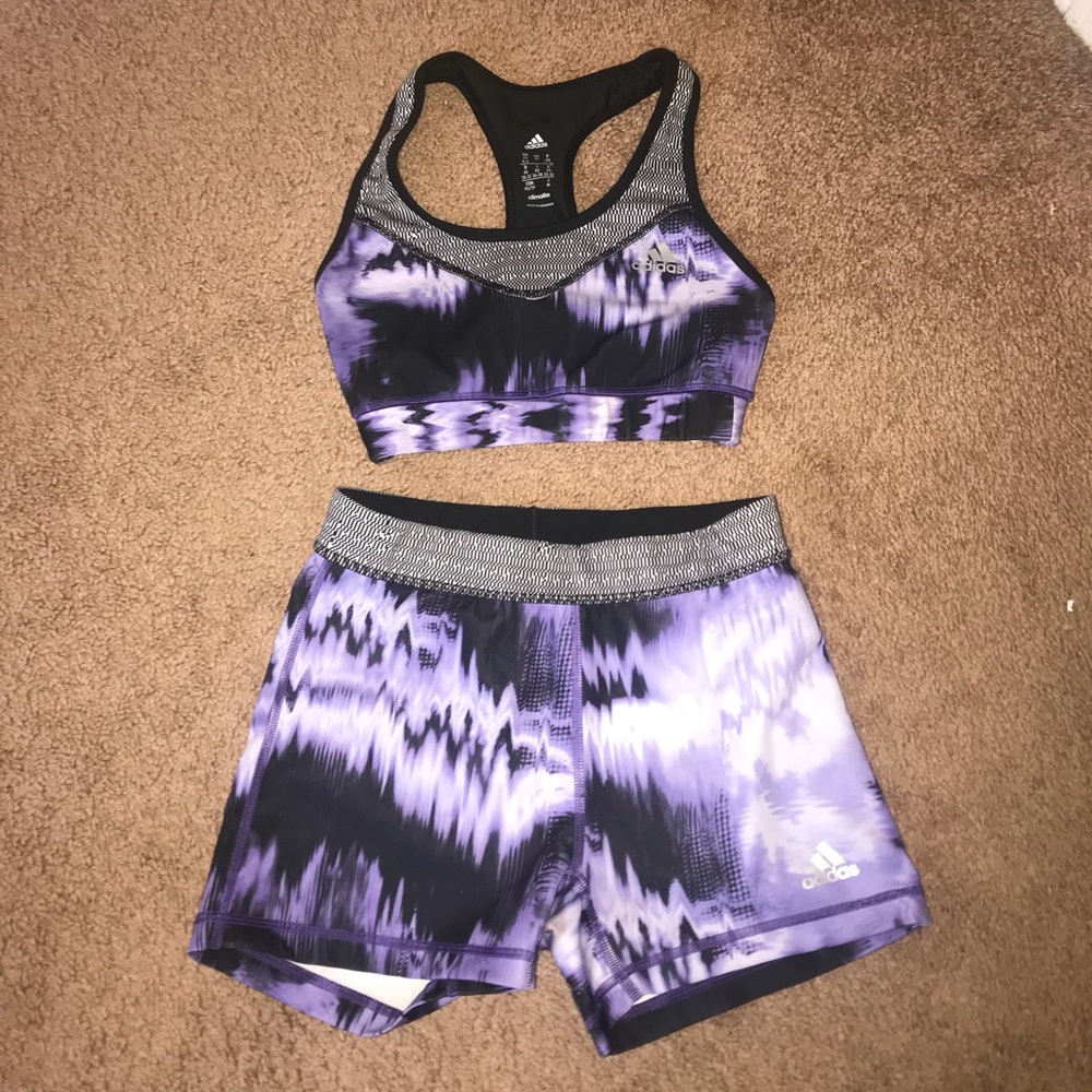 Adidas matching spanks and sports bra